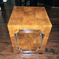 Bernhardt Wood and Chrome End table