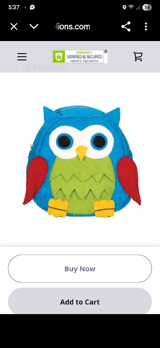 NWT ADORABLE KIDS OWL BACKPACK