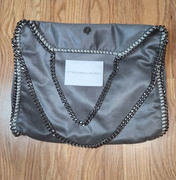 Women's Stella McCartney Grey Falabela Purse Fold-Over Tote Purse