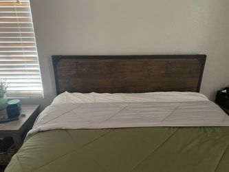 Full bed frame with memory foam mattress