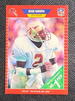 1989 Pro Set #486 Deion Sanders Atlanta Falcons RC Rookie
