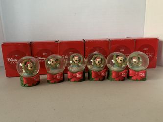 JCPenney Disney Mickey Mouse Miniature Snow Globe 2011 - Lot of 6