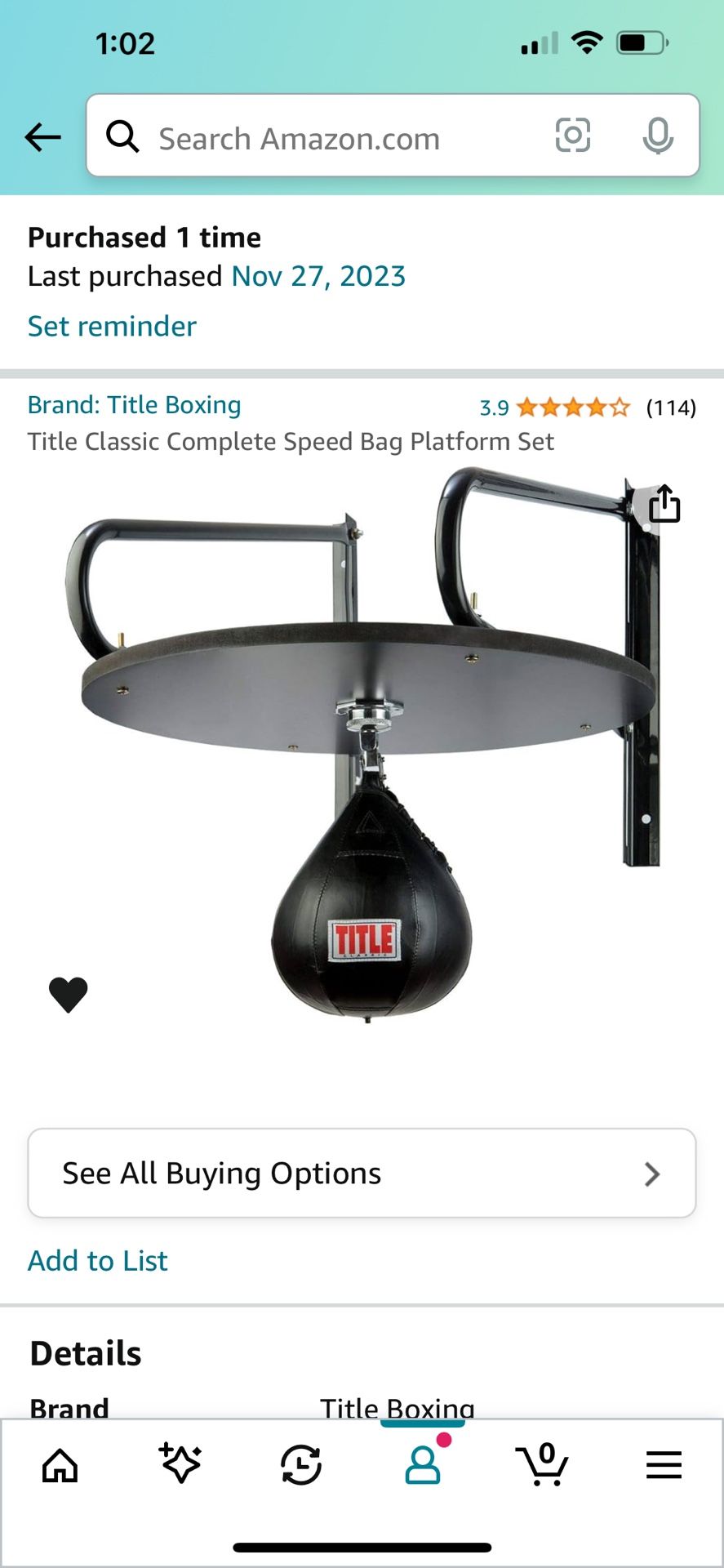 Title Classic Adjustable Speed Bag Platform New