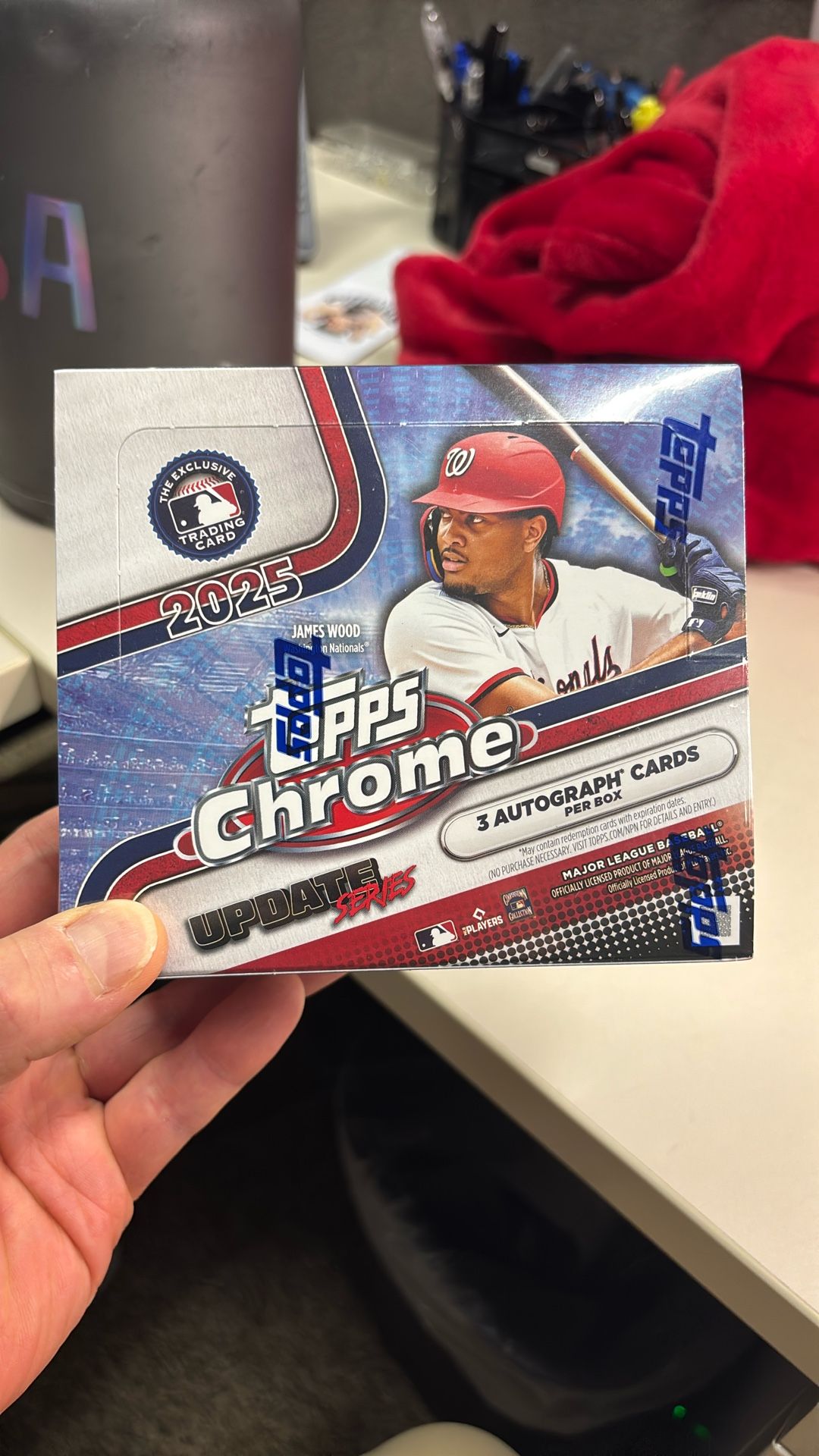 2025 Topps Chrome Update Hobby Jumbo Box In Hand