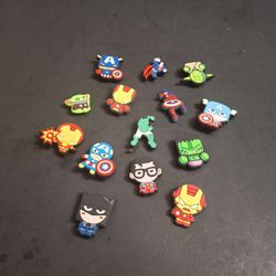 Bundle Of 14 PVC Shoe Charms-Jibbitz Charms For Crocs & Similar Clog Style Footwear - Superheroes