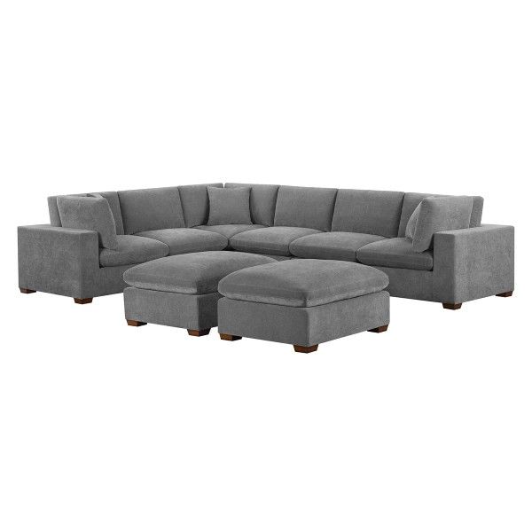 Thomasville Lowell 8-piece Modular Sectional Dark Grey Color
