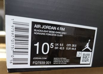 Air Jordan 4 RM Black Light Bone SZ 10.5 