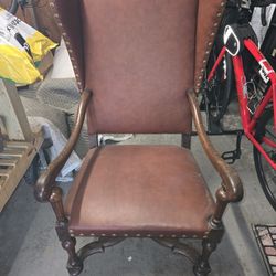 Antique/ Vintage Chair Leather Seating Surface.