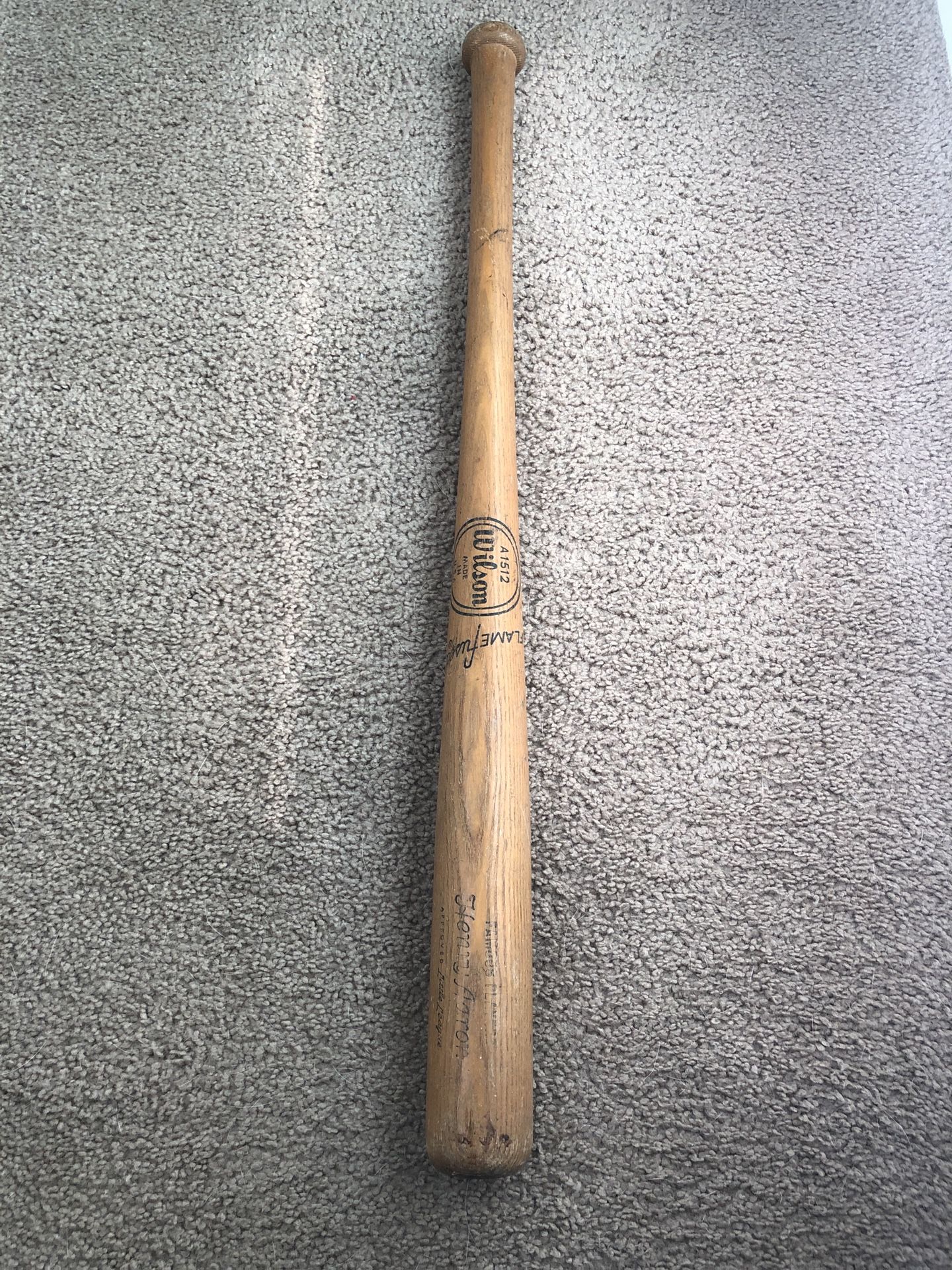 Vintage Wilson Baseball Bat Henry Aaron Famous Players Model 29” A1512