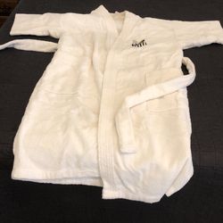 White Mens Robe From Santos Soccer Team