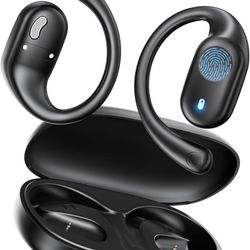 Open Ear Headphones Wireless Bluetooth - 5.3 Bluetooth Earbuds with LED Digital Display, IP54 Waterproof, 36H Playtime, Lightweight Comfort Wireless E