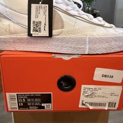 Nike Blazer Low/SACAI size 11.5