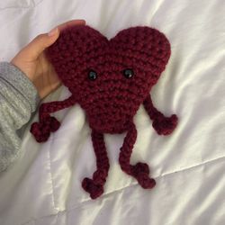 Cute stuffed heart plushie, crochet 