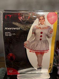 Pennywise Halloween Costume Adults Plus XL