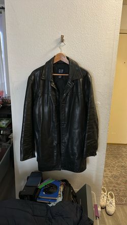 Gap Black Leather Coat