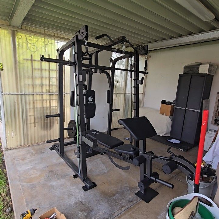 Smith Machine 2001 | Multi-Use Adj Bench | Gym Equipment | Fitness | Squat Rack | Excercise |🔴WEIGHTS AND BARBELL SOLD SEPARATELY 🔴 FREE DELIVERY 🚚