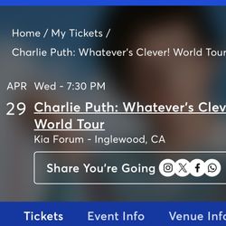 Charlie Puth Tickets 