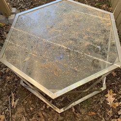Hexagonal Glass Table