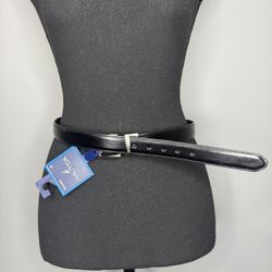 Nautica Reversible men’s Belt Black Brown braided  Leather Silver Buckle Size 30
