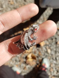 Lizard silver ring