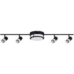 Hampton Bay Integrated LED Fixed Track Lighting Kit with Rotating Heads and Flush Mount Light, Brushed Nickel