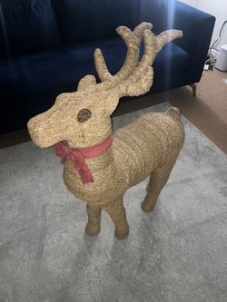 Display Reindeer  With Red Bow Used
