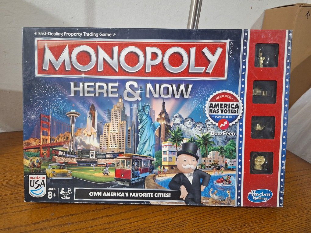 2015 Hasbro Monopoly Here and Now America Has Voted Edition Board Game W/ Gold Tokens..COMPLETE!!!