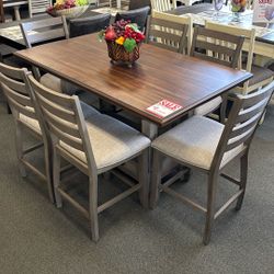 Counter Height 7 Piece Dining Set 