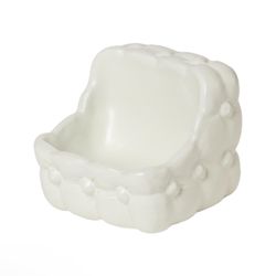 Ceramic Cat Feeding Bowl Cat Bowl Raised Stable Anti Slip No Black Chin Wide Dog Feeding Dish Pet Food Bowl, White
