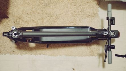 Electric scooter Selling black "NIU" brand scooter.