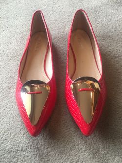 Red and gold flats - Size 42