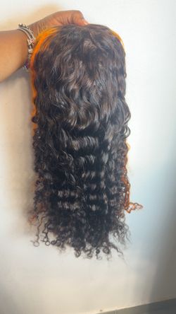 Orange ginger deep wave human hair