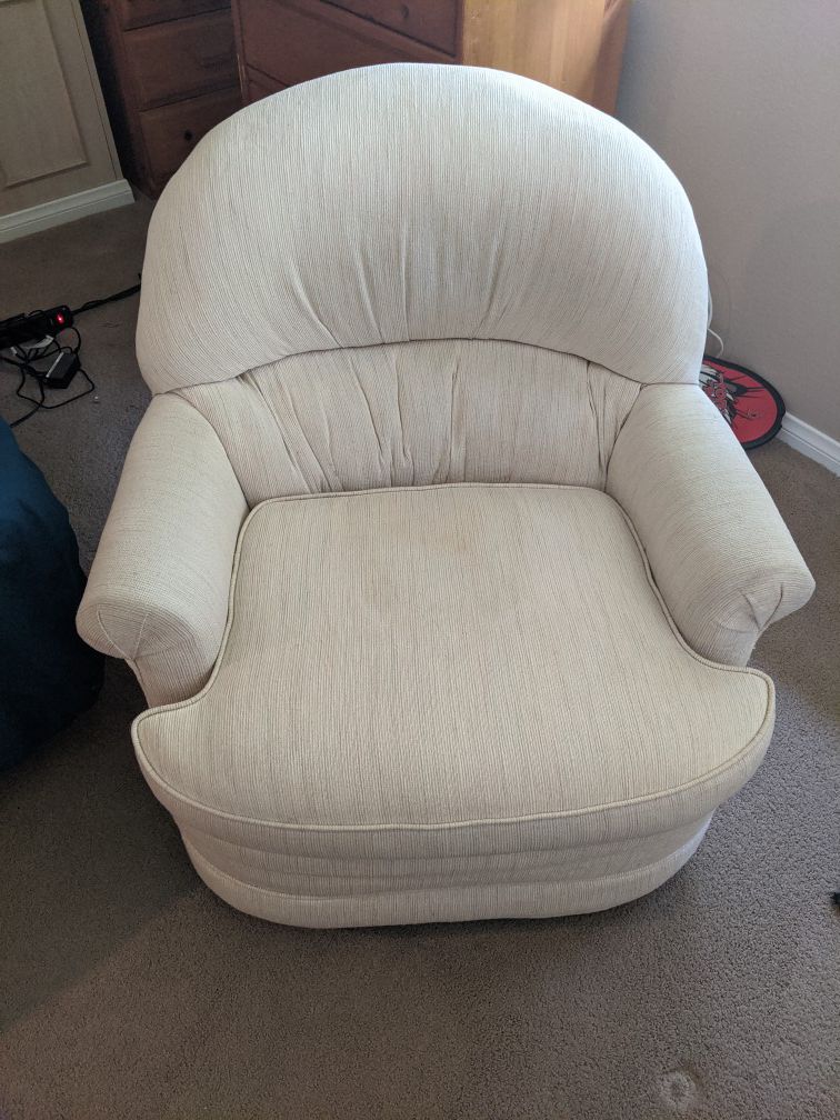White swivel sofa chair