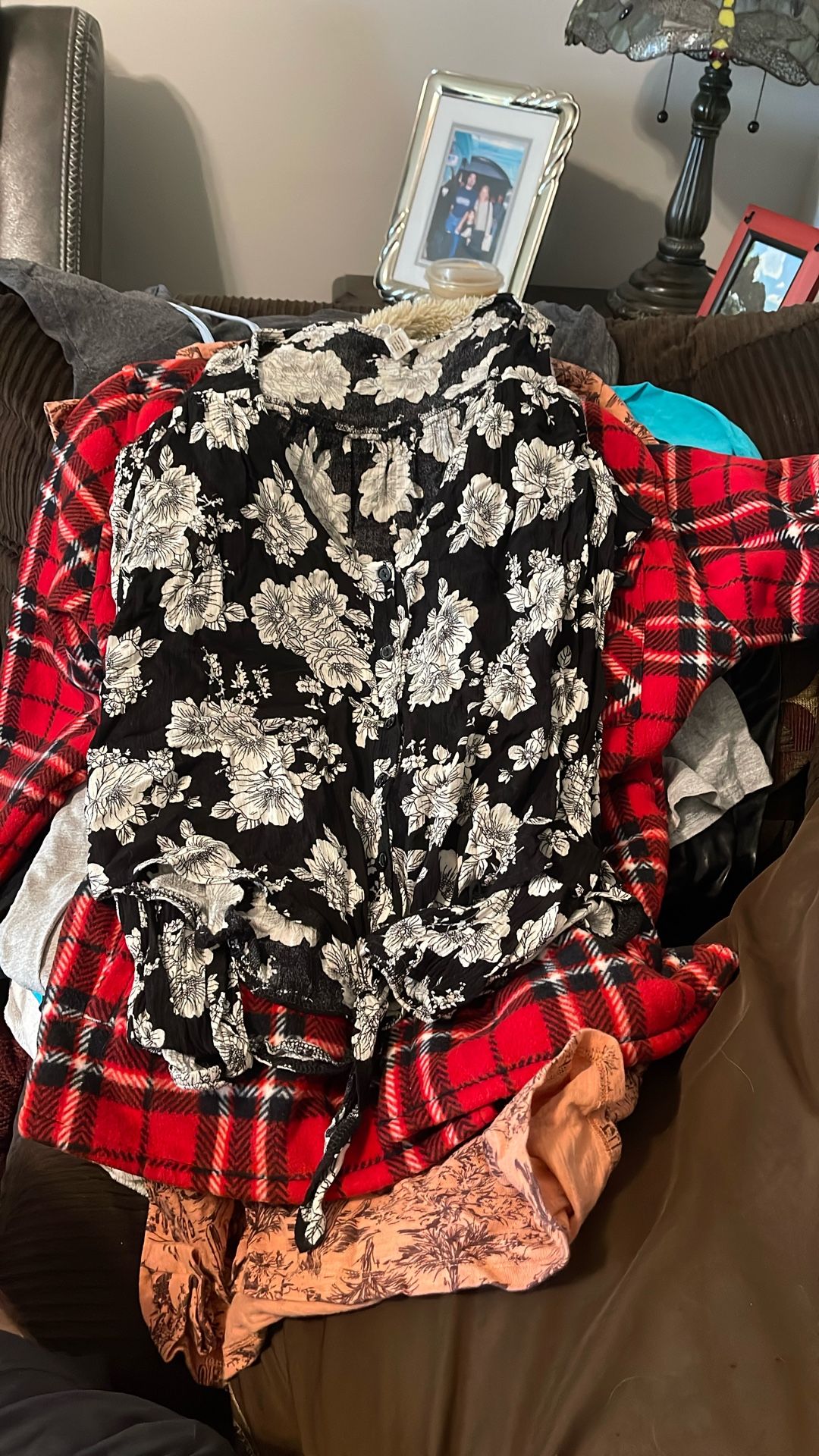Black And White Floral Top