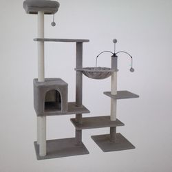 VIBRANTLIFE - 64 Inch Multi-Triple Level Cat tree W/Condo & Hammock (see Description)