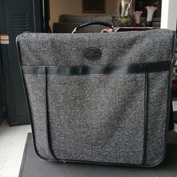Vintage American Flyer Black Tweed Garment Travel Suitcase/Bag