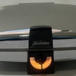 Vintage Sunbeam Model CG-1 Waffle Maker Chrome Tested WORKING Silver