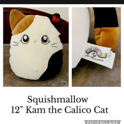 Squishmallow, 12" Kam/Calico Cat 