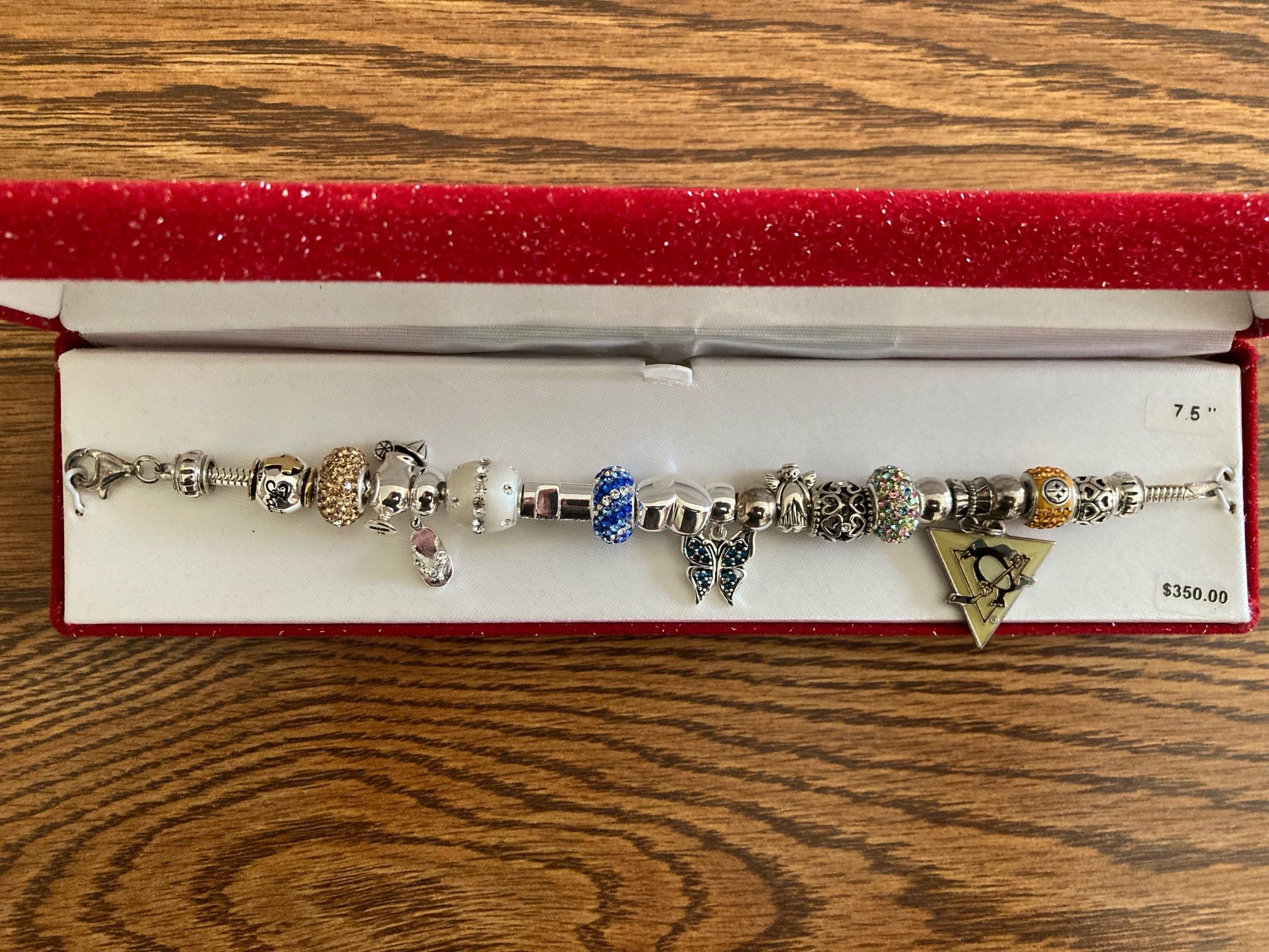 Sterling Silver Charm Bracelet 20 Charms