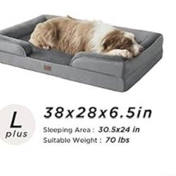 L Plus Orthopedic Dog Bed for Large Dogs - Washable Dog Cat Bed Waterproof, L Plus Big Comfort Dogs Couch Sofa with Washable Removable Cover, Pet Bed 