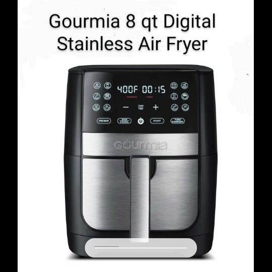 Brand New Gourmia 8 Qt Digital Stainless Air Fryer