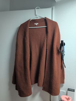 Rust Long Sleeve Cardigan Sweater