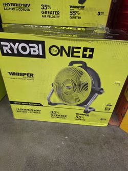 Shop RYOBI
ONE+ 18V Cordless Hybrid WHISPER SERIES 14 in. Air Cannon Fan (Tool Only)