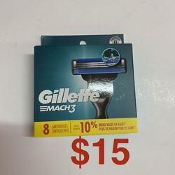 Gillette Mach 3 Razor 🪒 Blades 8ct.