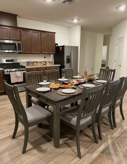 Dining table 71 inch + 8 chairs
