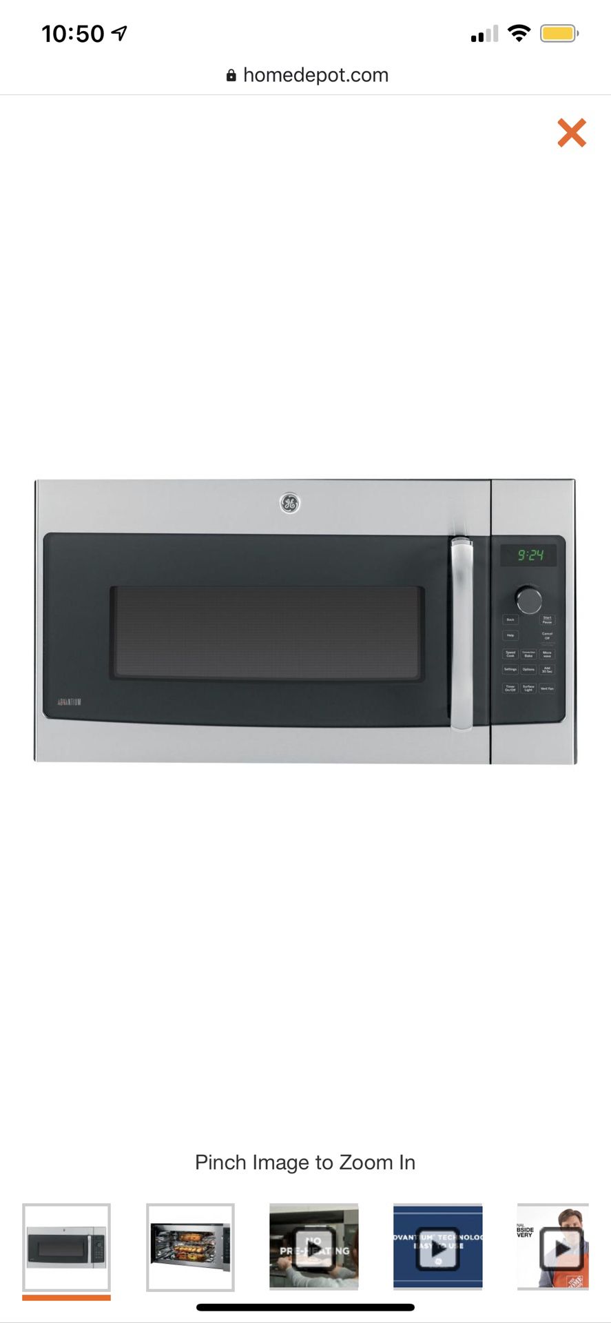 Brand New - GE Profile 1.7 cu. ft. Over the Range Speed Cook Convection Microwave in Stainless Steel