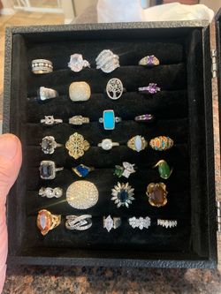 Rings top 3 rows 925 $30 each bottom 4 rows costume nice those are $20 each or all $300