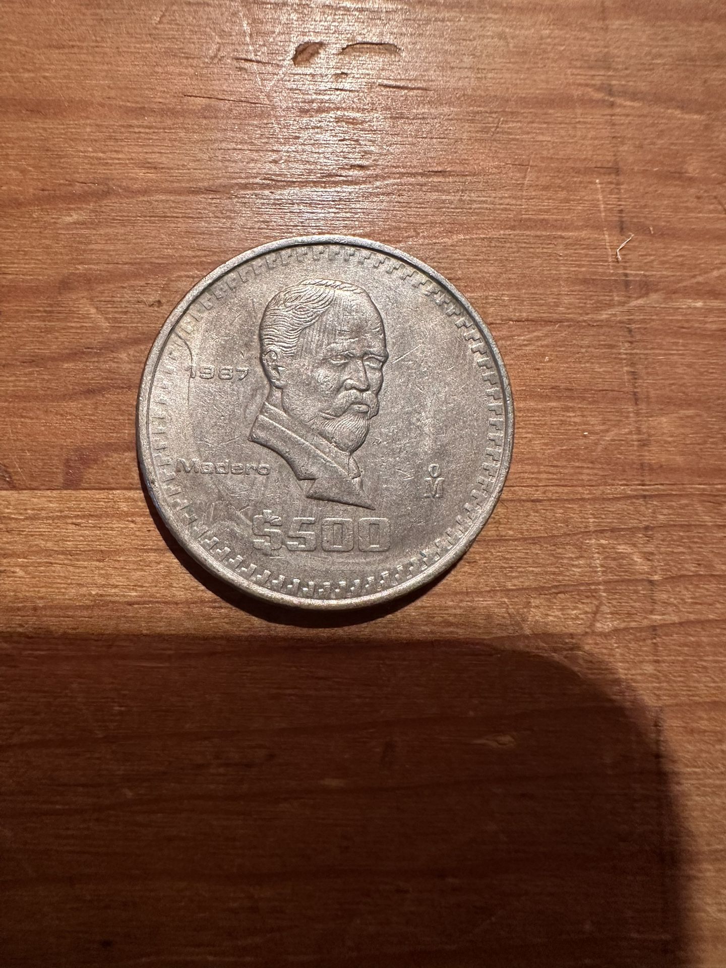 1987 Madero $500 Peso Coin