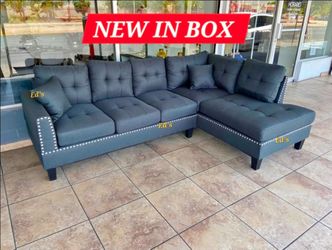 Dark Gray Sectional Sofa with Chaise