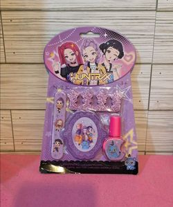Kids Kpop Demon Hunters Huntrix Girls Nail Manicure Kit